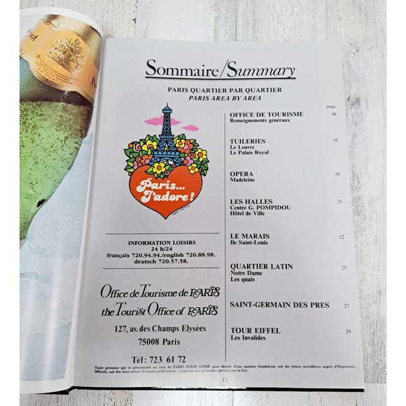 Vintage PARIS HOTEL GUEST GUIDE BOOK 85 French American 1980's Travel Photos - Picture 6 of 16